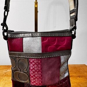 Coach Patchwork Crossbody Bag - Red, Pink Silver, Brown